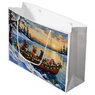Pitbull-Weihnachtsboot-Feiertag Große Geschenktüte