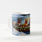 Pitbull-Weihnachtsboot-Feiertag Kaffeetasse (Vorderseite Links)