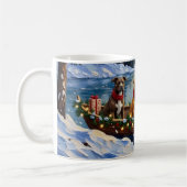 Pitbull-Weihnachtsboot-Feiertag Kaffeetasse (Links)