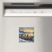 Pitbull-Weihnachtsboot-Feiertag Magnet (In Situ (Geschirrspüler))