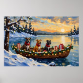 Pitbull-Weihnachtsboot-Feiertag Poster (Vorne)