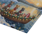 Pitbull-Weihnachtsboot-Feiertag Schneidebrett (Ecke)