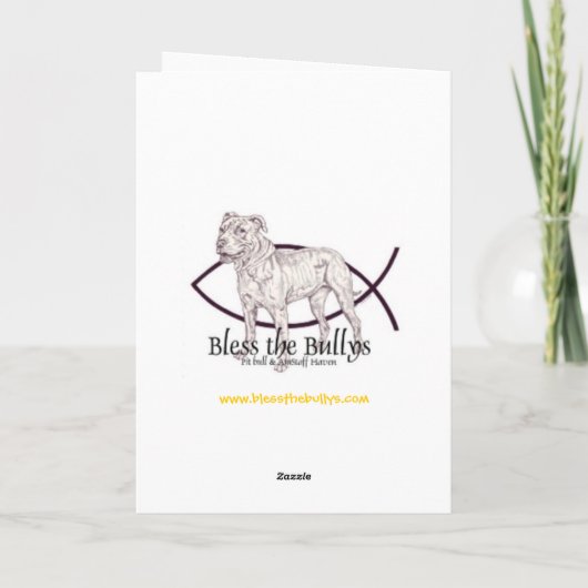 Pitbull-Weihnachtskarte Feiertagskarte (Rückseite)