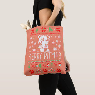 Pitbull Weihnachtsliebhaber Merry Pitmas Ugly Chri Tasche