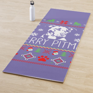 Pitbull Weihnachtsliebhaber Merry Pitmas Ugly Chri Yogamatte