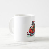 Pitbull Weihnachtsmann Fahrt Kaffeetasse (Vorderseite Links)