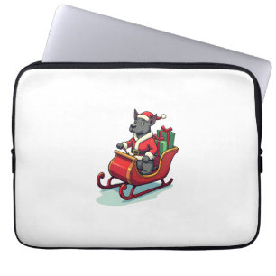Pitbull Weihnachtsmann Fahrt Laptopschutzhülle