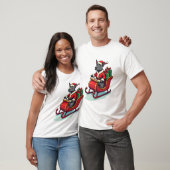 Pitbull Weihnachtsmann Fahrt T-Shirt (Unisex)