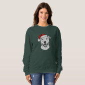 Pitbull-Weihnachtspullover – Süßer Santa Pitbull Sweatshirt (Vorne ganz)