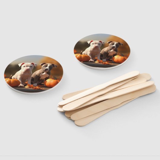 Pitbull Welpe Herbst Delight Pumpkin Fächer (Non-assembled)