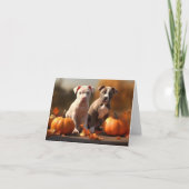 Pitbull Welpe Herbst Delight Pumpkin Karte (Vorderseite)