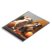 Pitbull Welpe Herbst Delight Pumpkin Notizblock (Linke Seite)