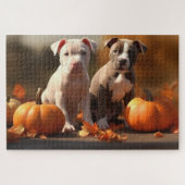 Pitbull Welpe Herbst Delight Pumpkin Puzzle (Horizontal)