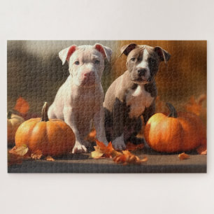 Pitbull Welpe Herbst Delight Pumpkin Puzzle