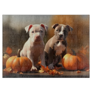 Pitbull Welpe Herbst Delight Pumpkin Schneidebrett