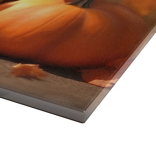 Pitbull Welpe Herbst Delight Pumpkin Schneidebrett (Ecke)