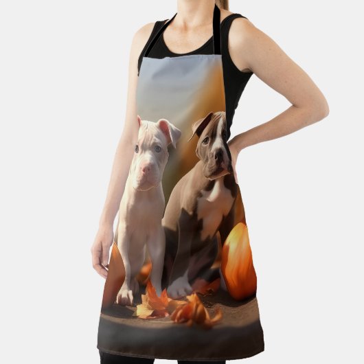 Pitbull Welpe Herbst Delight Pumpkin Schürze (InSitu)