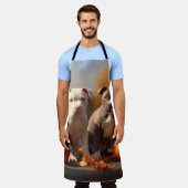 Pitbull Welpe Herbst Delight Pumpkin Schürze (Getragen)