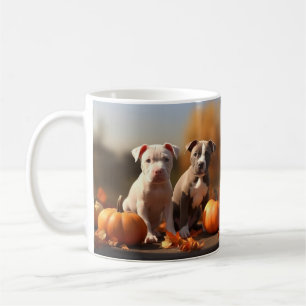 Pitbull-Welpe Herbstfreude Kürbis  Kaffeetasse