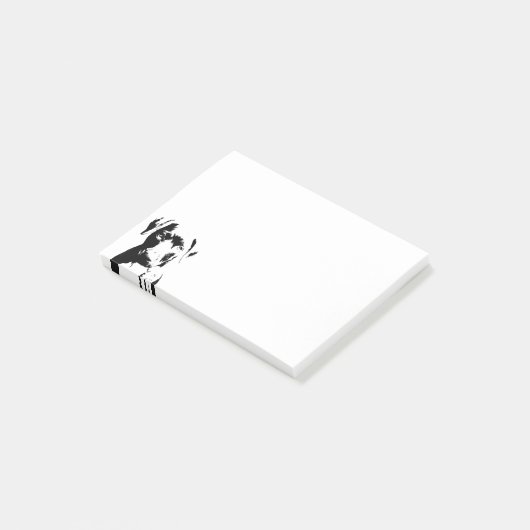 Pitbull Welpengesicht Post-it Klebezettel (angewinkelt)