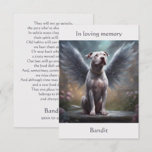 Pitbull White Memorial Geem Individuelle Name Beil Dankeskarte