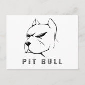 Pitbull zeichn postkarte (Vorderseite)