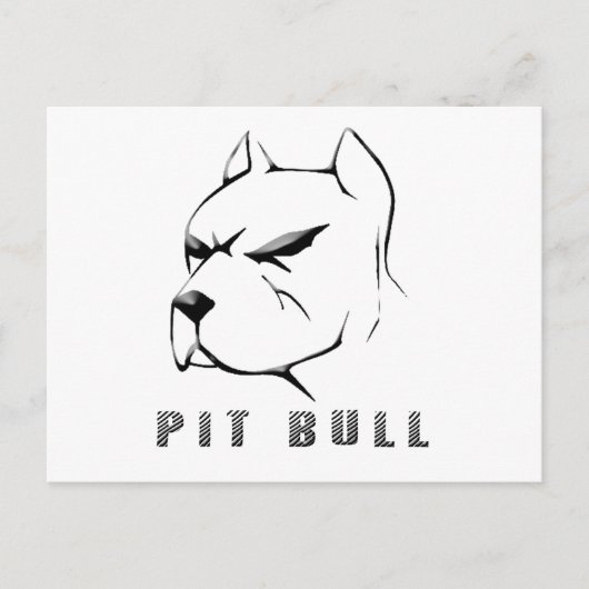 Pitbull zeichn postkarte (Vorderseite)