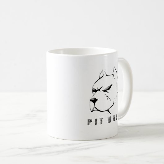 Pitbull zeichnen kaffeetasse (VorderseiteRechts)