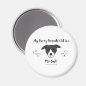 PitBullBLackWhite Magnet (Vorderseite/Rückseite)