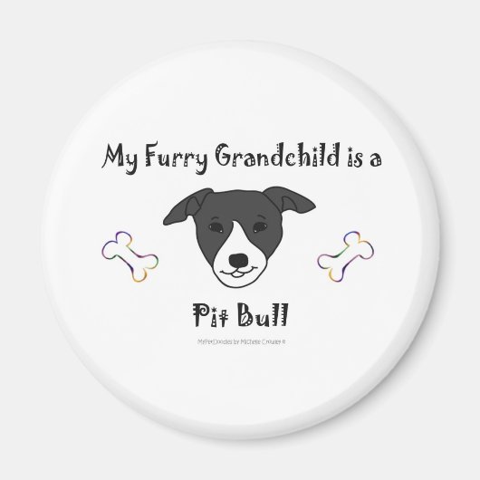 PitBullBLackWhite Magnet (Vorne)