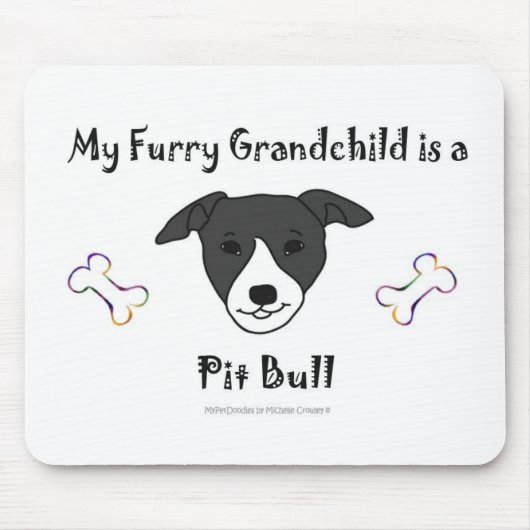 PitBullBLackWhite Mousepad (Vorne)