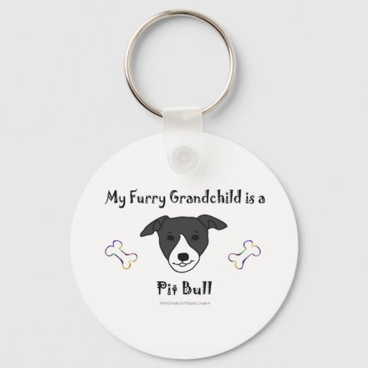 PitBullBLackWhite Schlüsselanhänger (Vorderseite)