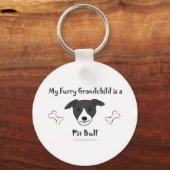 PitBullBLackWhite Schlüsselanhänger (Vorderseite)