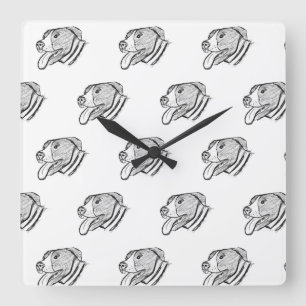 Pitbulle-Foto-Hunde-Liebhaber Poster Quadratische Wanduhr