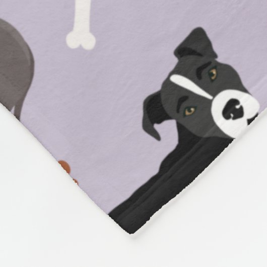 Pitbulle Paws and Bones Fleece Blanket (Ecke)