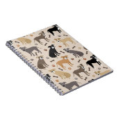 Pitbulle Paws and Bones Notebook Notizblock (Rechte Seite)