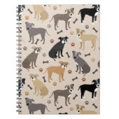 Pitbulle Paws and Bones Notebook Notizblock (Vorderseite)