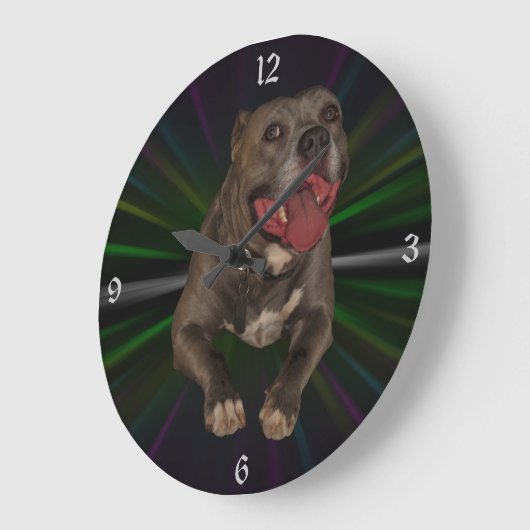Pitbulle Wall Clock Große Wanduhr (Winkel)