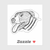 Pitbulle zeichnend Hundeliebhaber Schwarz-weiße St Aufkleber (Blatt)