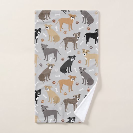Pitbullöcher und Knochen Badetuch Set (Handtuch)