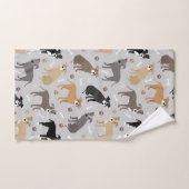 Pitbullöcher und Knochen Badetuch Set (Handtuch)