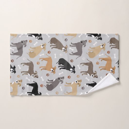 Pitbullöcher und Knochen Badetuch Set (Handtuch)
