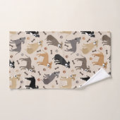 Pitbullöcher und Knochen Badetuch Set (Handtuch)