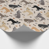 Pitbullöcher und Knochen-Umschlagpapier Geschenkpapier (Ecke)