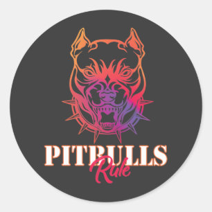 Pitbulls Regel Klassischer Rundaufkleber Runder Aufkleber
