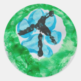 @PitBullSharky Peace Sign. Hundpfoten, Hühnerfuß Runder Aufkleber