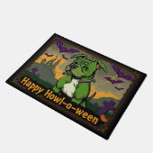 Pitbullstein Frohes Howl-o-ween Fußmatte (Schrägansicht)