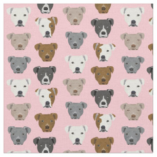 Pitbuls Gesicht Hundemuster pink Stoff
