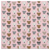 Pitbuls Gesicht Hundemuster pink Stoff (Muster)