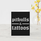 Pitbuls und Tattoos Funny Tattooed Hunde Eigentüme Karte (Gelbe Blume)